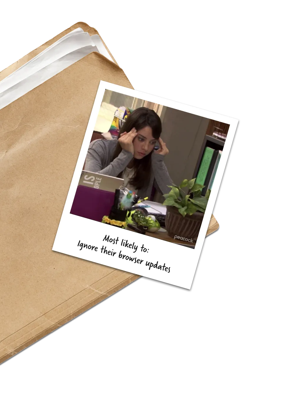 Photo of woman on top of document folder